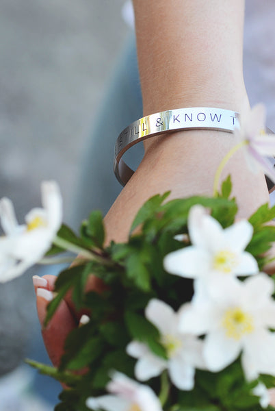EDELSTAHL ARMBAND: BE STILL & KNOW THAT HE IS GOD