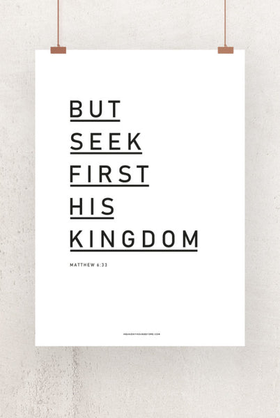 50×70-Grosses Poster: BUT SEEK FIRST HIS KINGDOM