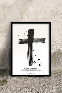 50×70-Grosses Poster: KREUZ - WHAT A FRIEND WE HAVE IN JESUS