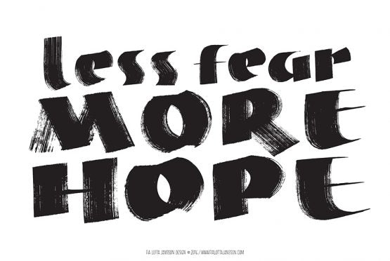 Poster A3 von Fia Lotta Jansson Design: LESS FEAR, MORE HOPE