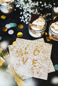 Servietten mit Goldfarbdruck: LOVE & HOPE